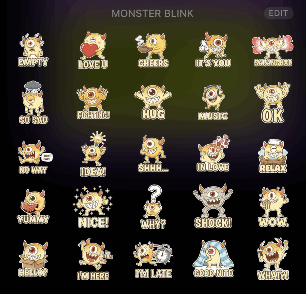 TG Stickers Monster Blink 個人原創角色